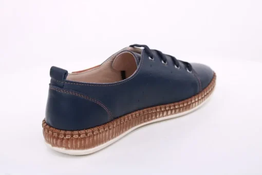 PETER ERIKSON Damen Sneaker Leder Wechselfußbett weiß, blau S14 241735