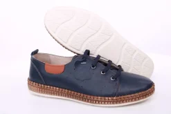 PETER ERIKSON Damen Sneaker Leder Wechselfußbett weiß, blau S14 241735