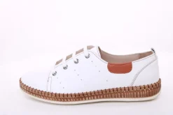 PETER ERIKSON Damen Sneaker Leder Wechselfußbett weiß, blau S14 241735