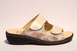 Portina Bequempantolette Wechselfußbett komplett Leder beige  10302