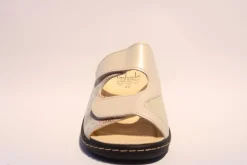 Portina Bequempantolette Wechselfußbett komplett Leder beige  10302