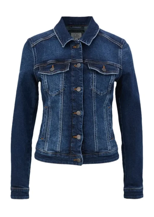 QS designed by  Jeansjacke aus Baumwollstretch blau S23  2132801