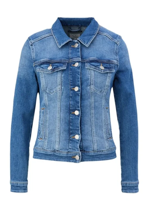 QS designed by  Jeansjacke aus Baumwollstretch blau S23  2132801