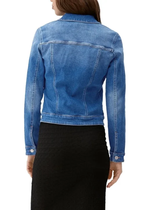 QS designed by  Jeansjacke aus Baumwollstretch blau S23  2132801