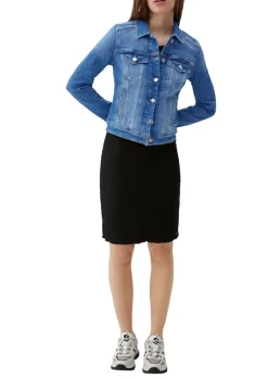 QS designed by  Jeansjacke aus Baumwollstretch blau S23  2132801