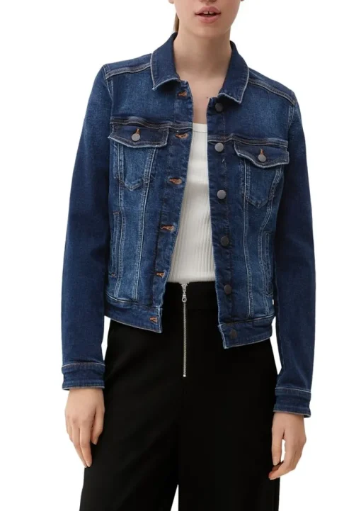 QS designed by  Jeansjacke aus Baumwollstretch blau S23  2132801