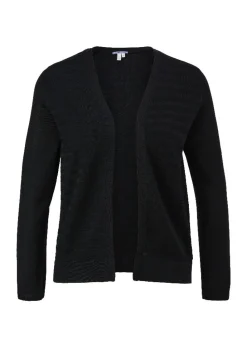 Qs designed by leichter Cardigan mit Strickmuster orange, lila, schwarz  S13  2125101