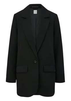 QS designed by Oversize Blazer mit Pattentaschen schwarz / beige S15  2140895