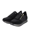 Remonte Damen Schnürschuh Sneaker Plateausohle gestreift Wechselfußbett schwarz S22 D1316-01