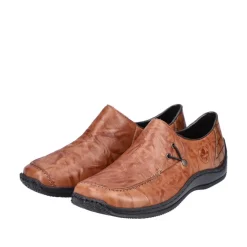Rieker Antistress Damen Slipper Schlupfschuh Leder braun S22 L1750-22