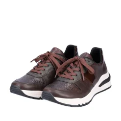 Rieker Antistress Damen Schnürhalbschuh Sneaker Keilsohle Wechselfußbett braun S22 M6602-25