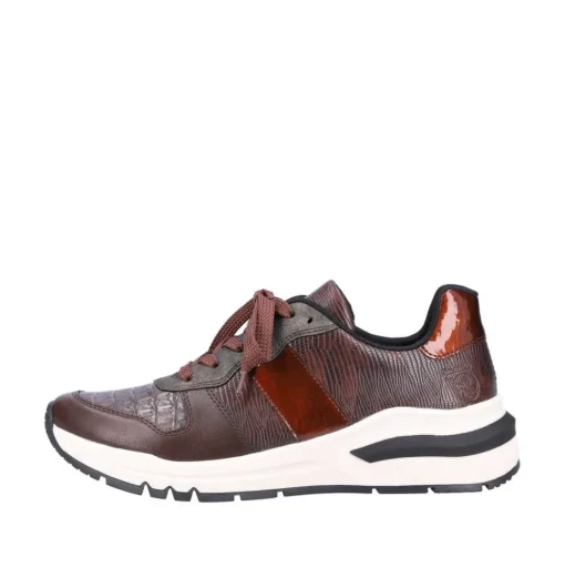 Rieker Antistress Damen Schnürhalbschuh Sneaker Keilsohle Wechselfußbett braun S22 M6602-25