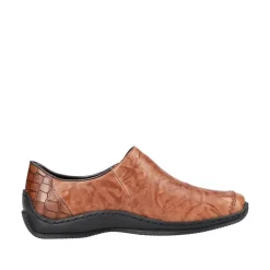 Rieker Antistress Damen Slipper Schlupfschuh Leder braun S22 L1750-22