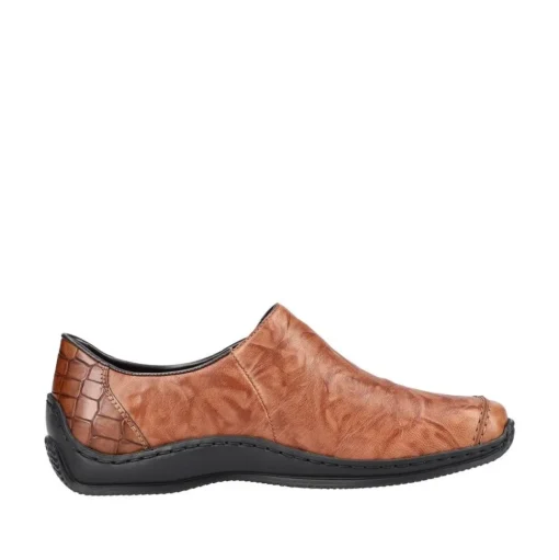 Rieker Antistress Damen Slipper Schlupfschuh Leder braun S22 L1750-22
