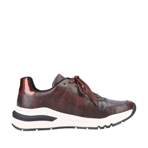 Rieker Antistress Damen Schnürhalbschuh Sneaker Keilsohle Wechselfußbett braun S22 M6602-25