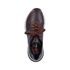 Rieker Antistress Damen Schnürhalbschuh Sneaker Keilsohle Wechselfußbett braun S22 M6602-25