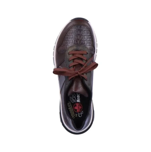 Rieker Antistress Damen Schnürhalbschuh Sneaker Keilsohle Wechselfußbett braun S22 M6602-25