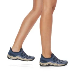 Rieker Antistress Damen Slipper sportlich herausnehmbarer Decksohle blau S13 L0546-14
