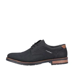 Rieker Antistress Herren Schnürschuh klassisch strukturiertes Obermaterial schwarz S22 14614-00