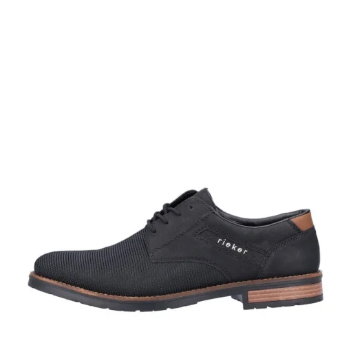 Rieker Antistress Herren Schnürschuh klassisch strukturiertes Obermaterial schwarz S22 14614-00