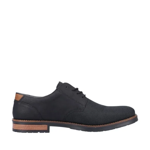 Rieker Antistress Herren Schnürschuh klassisch strukturiertes Obermaterial schwarz S22 14614-00
