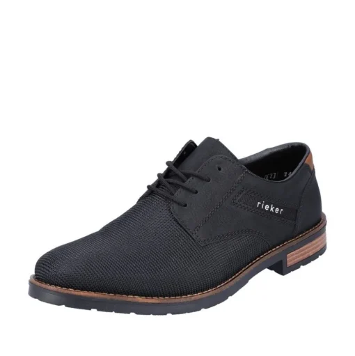 Rieker Antistress Herren Schnürschuh klassisch strukturiertes Obermaterial schwarz S22 14614-00