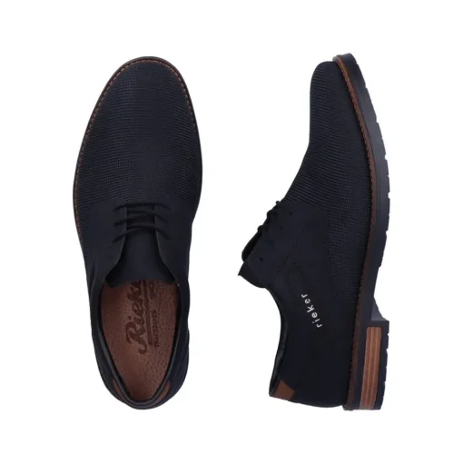 Rieker Antistress Herren Schnürschuh klassisch strukturiertes Obermaterial schwarz S22 14614-00