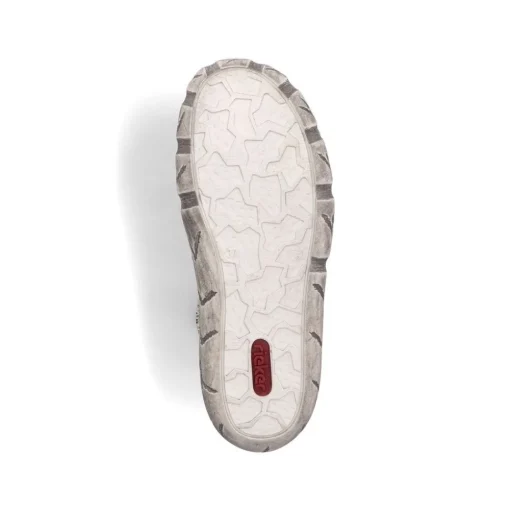 Rieker Antistress sportlicher Damen Slipper Reißverschluss Leder Lochmuster weiß S13 L0355-80