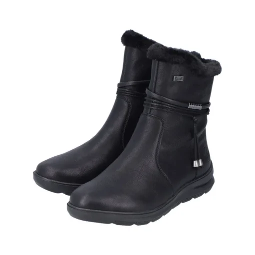 Rieker Damen Kurzstiefel Wechselfußbett, TEX-Membran schwarz S23 Z0070-00