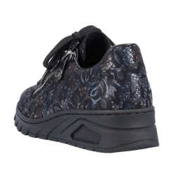 Rieker Damen Schnürschuhe schwarz-metallic S23 N3302-90