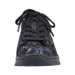 Rieker Damen Schnürschuhe schwarz-metallic S23 N3302-90