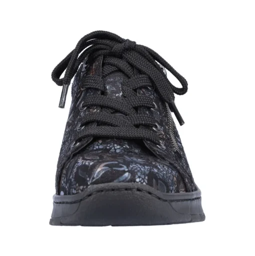Rieker Damen Schnürschuhe schwarz-metallic S23 N3302-90