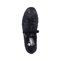 Rieker Damen Schnürschuhe schwarz-metallic S23 N3302-90