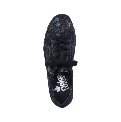 Rieker Damen Schnürschuhe schwarz-metallic S23 N3302-90