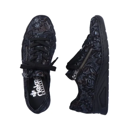 Rieker Damen Schnürschuhe schwarz-metallic S23 N3302-90