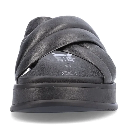 Rieker EVOLUTION Damen Pantolette Leder schwarz S13  W0802-00