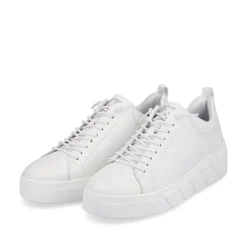 Rieker EVOLUTION Damen Sneaker Leder Plateau- Sohle Wechselfußbett weiß S13 W0500-80