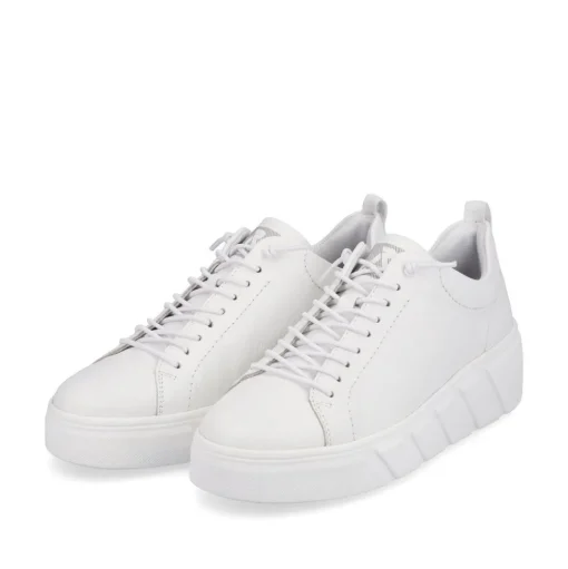 Rieker EVOLUTION Damen Sneaker Leder Plateau- Sohle Wechselfußbett weiß S13 W0500-80