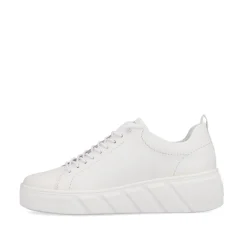 Rieker EVOLUTION Damen Sneaker Leder Plateau- Sohle Wechselfußbett weiß S13 W0500-80