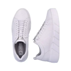 Rieker EVOLUTION Damen Sneaker Leder Plateau- Sohle Wechselfußbett weiß S13 W0500-80