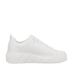 Rieker EVOLUTION Damen Sneaker Leder Plateau- Sohle Wechselfußbett weiß S13 W0500-80