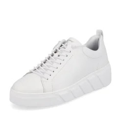 Rieker EVOLUTION Damen Sneaker Leder Plateau- Sohle Wechselfußbett weiß S13 W0500-80