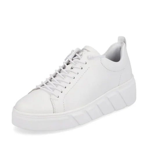 Rieker EVOLUTION Damen Sneaker Leder Plateau- Sohle Wechselfußbett weiß S13 W0500-80