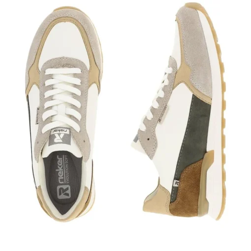 Rieker Evolution Herren Sneaker Leder Wechselfußbett beige S14 U0307-80