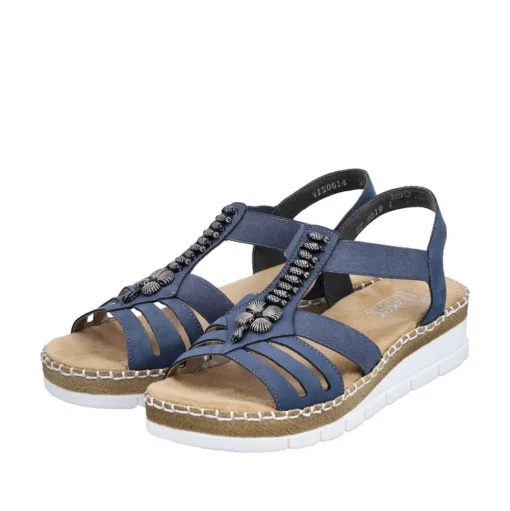 Rieker Keilsandalette blau Schlupf S14 V1206-14