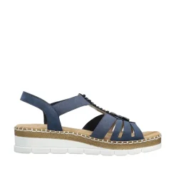 Rieker Keilsandalette blau Schlupf S14 V1206-14