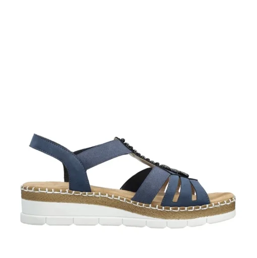 Rieker Keilsandalette blau Schlupf S14 V1206-14