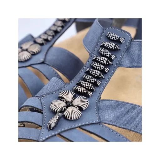 Rieker Keilsandalette blau Schlupf S14 V1206-14