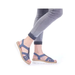 Rieker Keilsandalette blau Schlupf S14 V1206-14