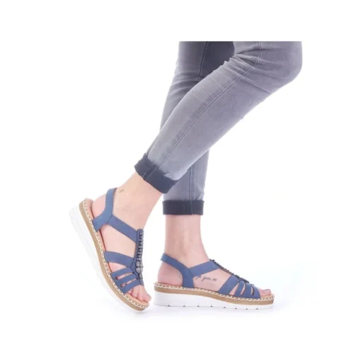 Rieker Keilsandalette blau Schlupf S14 V1206-14